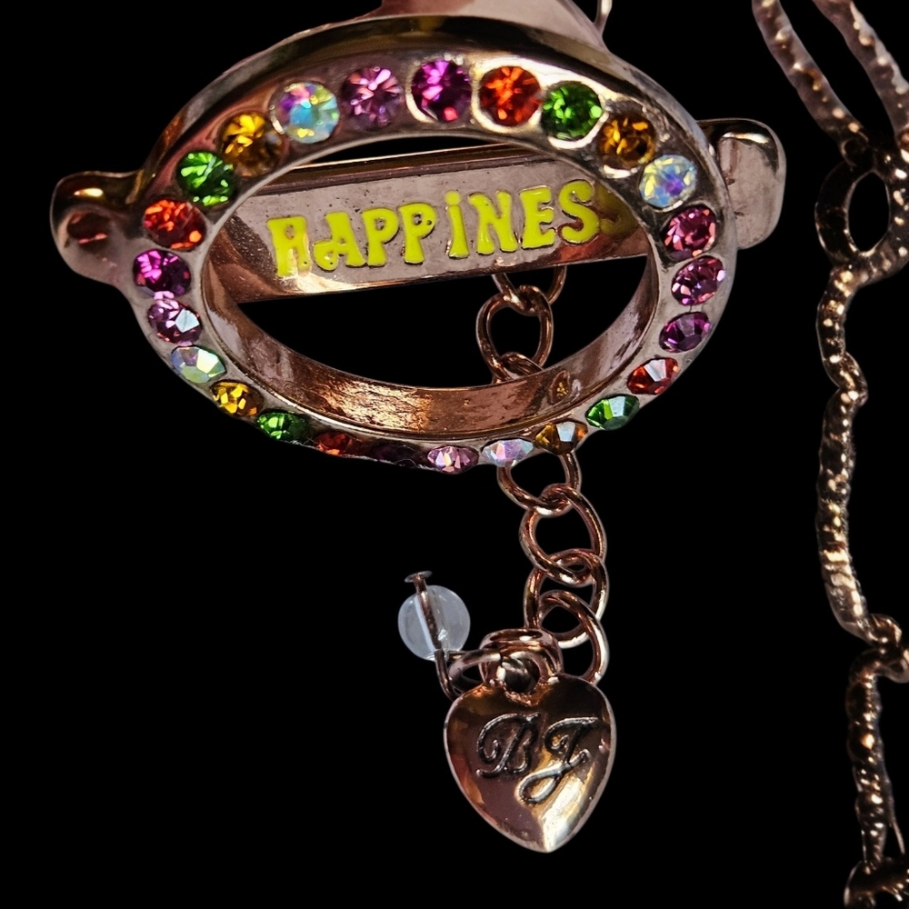 👓💖🦋Betsey 100% Authentic Multicolor Crystal Glasses Pendant Necklace - NWOT - Picture 4 of 12